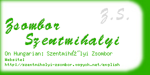 zsombor szentmihalyi business card